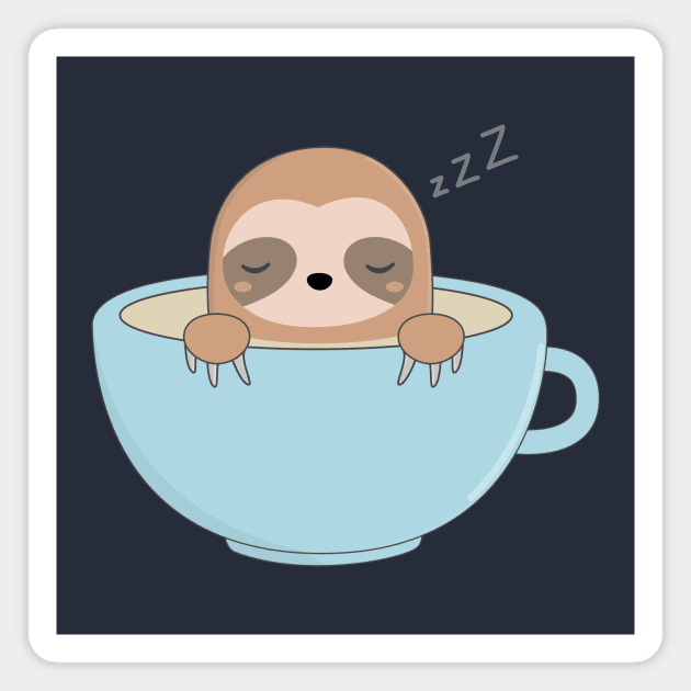 Kawaii Cute Baby Sloth T-Shirt Magnet by happinessinatee